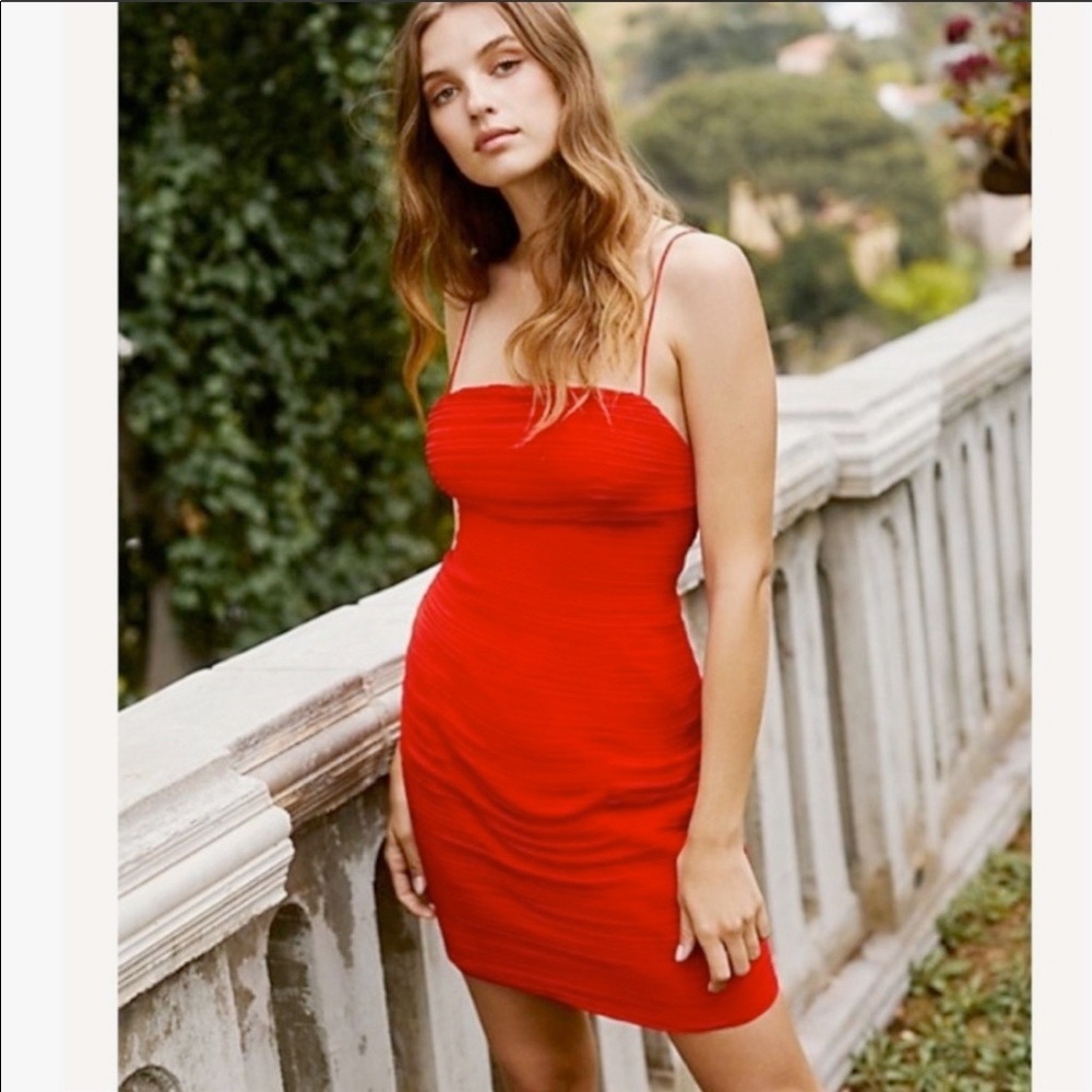 Fame & Partners X Free People Damita Dress Cherry Red 4 Cocktail Party Grad